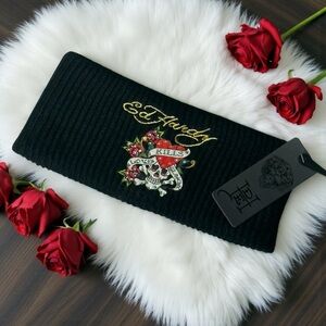 NWT Ed Hardy Love Kill Slowly Knit Black Headband One Size